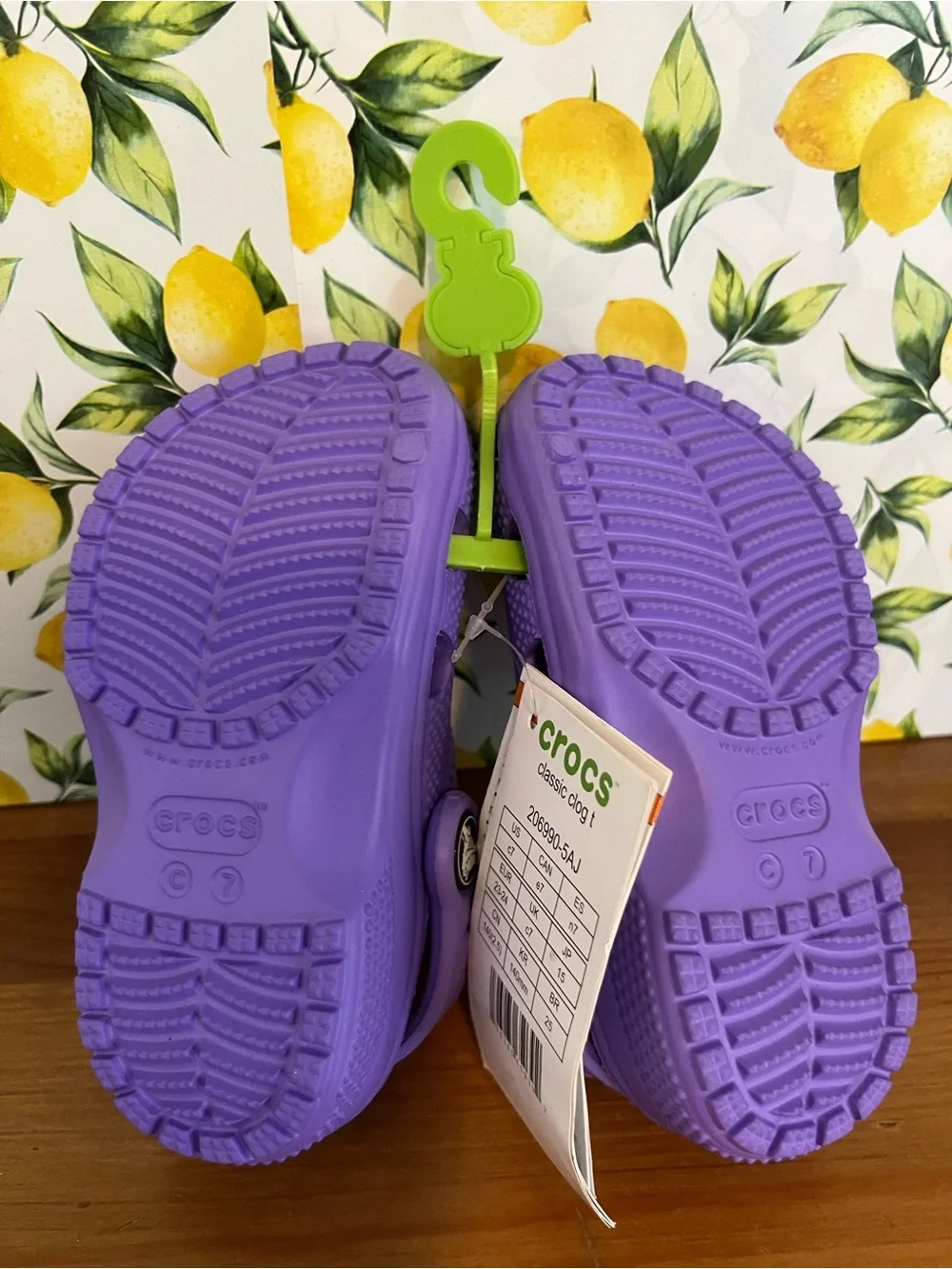 CROCS Kids Purple Clogs with Hello Kitty & Colorful Duck Charms Size C7